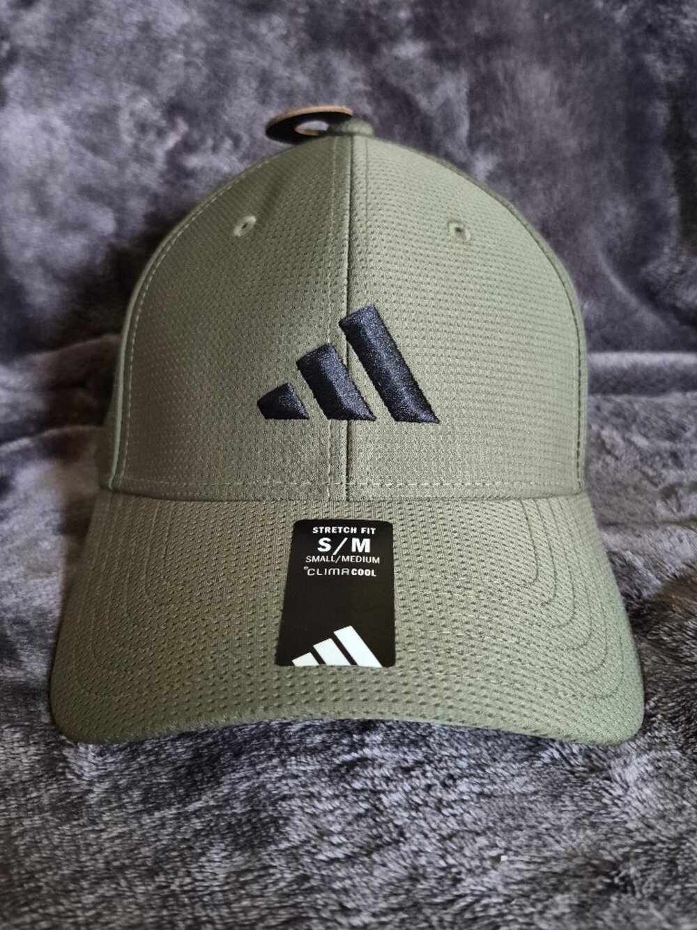 Adidas ClimaCOOL Stretch Fit Hat Mens S/M Olive Green Black